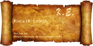 Kuczik Ervin névjegykártya