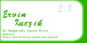 ervin kuczik business card